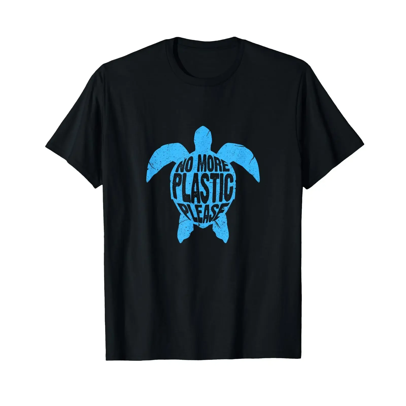 No More Plastic Please Sea Turtle Ocean Admirer T Shirt vintage Washed Slightly graphic homme Soft Unisex Casual Versatile