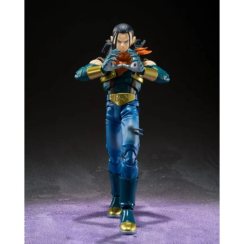 100% In Stock Original Bandai S.H.Figuarts SHF SUPER Android 17 Dragon Ball GT Anime Action Collection Figures Model Toys