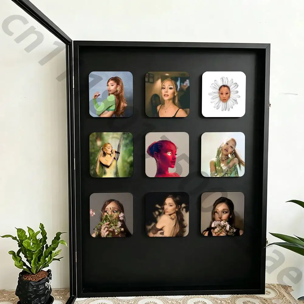 A-Ariana Grande Fridge Magnet Personalized Magnetic Durable Plastic Square Picture Surface Fridge Magnets