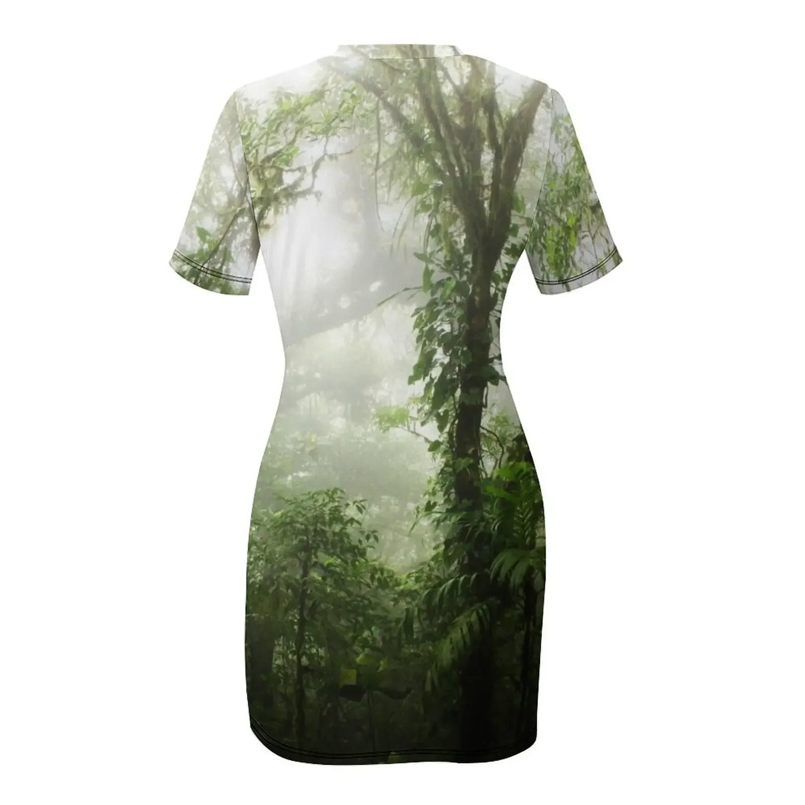 ชุดเดรสแขนสั้นลายป่าคลาวด์ ชุดเดรสสั้นเซ็กซี่ ชุดราตรีสุดวาบหวิว ชุดเดรสออกงานสำหรับสุภาพสตรี ชุดเดรสสำหรับงานพรอมฤดูร้อน ชุดเดรสผู้หญิงปี 2025