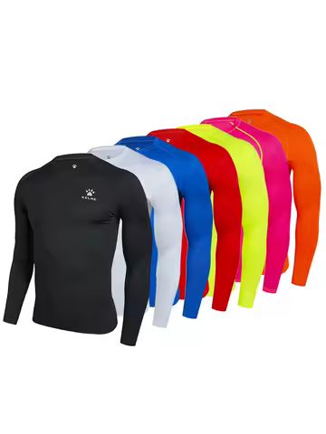 KELME Compression Tights Mens Long-Sleeved Sports Soccer Fitness Quick-Drying Training Football Kids Fleece Base Shirt 3891113-1