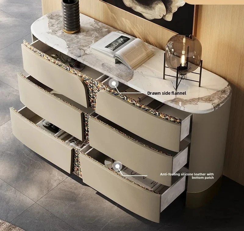 

Customizable chest cabinet dining side marble bedroom TV cabinet bedside storage