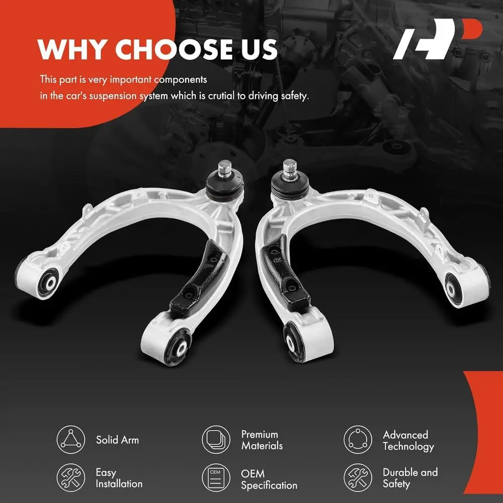 2 x Front Upper Control Arm, with Ball Joint & Bushing, Compatible with Tesla Model 3 2017-2021, Model Y 2020-2021