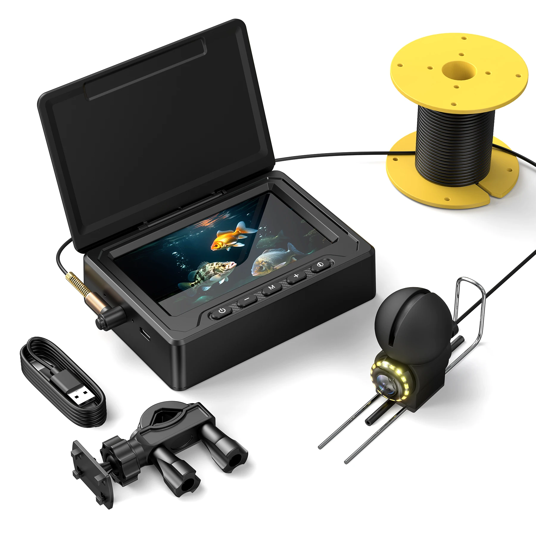 

Камера для подводной рыбалки, 4,3-дюймовая подводная камера 1080p, IP68, водонепроницаемый эхолот, эндоскоп для рыбалки на лодке «ледяное озеро», 20 м