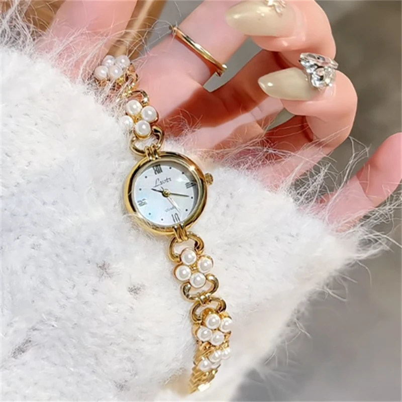 

CILOA Gold Round High-End Bracelet Watch for Women, Fashionable 2025 New Style, Elegant, Waterproof, High-Quality Quartz Watch