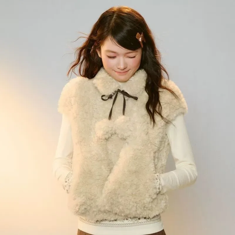 New Sweet Fox Fur Women Clothing Minority Age Reduction Vests Slim Loose Casual Trendy Hot Sell Chaqueta Mujer