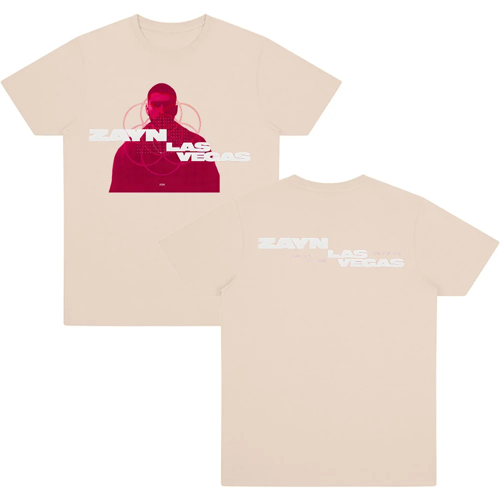 زين لايف في لاس فيغاس 2026 تي شيرت زين مالك تصميم عصري تي شيرت جمالي للنساء والرجال بأكمام قصيرة تي شيرت صيفي قطني غير رسمي #3