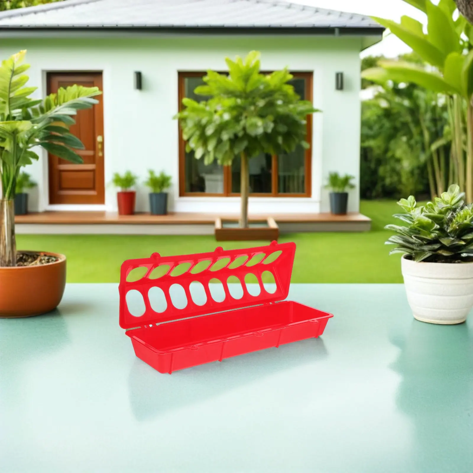 4Pcs Poultry Feeder Plastic Flip Top Bird Feeding Dish Small Chicken Parrot Pigeon Cage Feed Container Parrot Bird Feeder - view 4