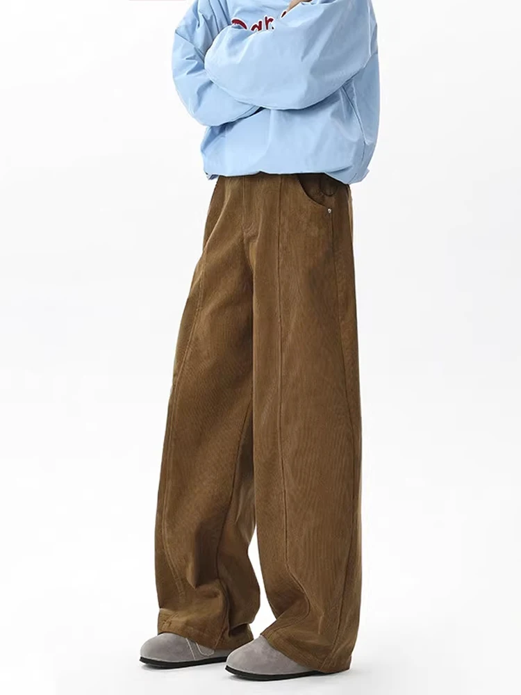 

American Retro Thiened Corduroy Pants Men's Autumn Winter Vertical Stripe Drape Casual Versatile Long Trousers Trendy