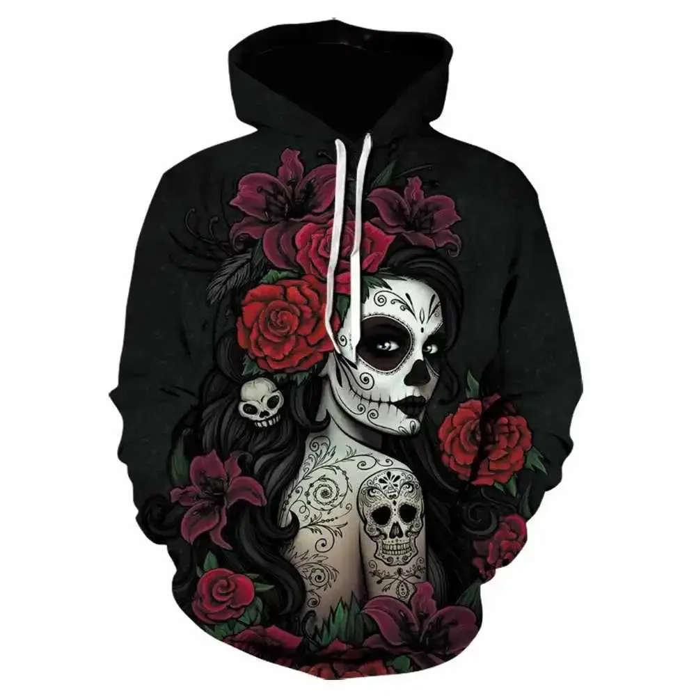 

Halloween Skeleton Hoodie Horror Skeleton Devil Clothes 3D Printed Personalized Top Hoodies Men's Pullovers Sweatshirt