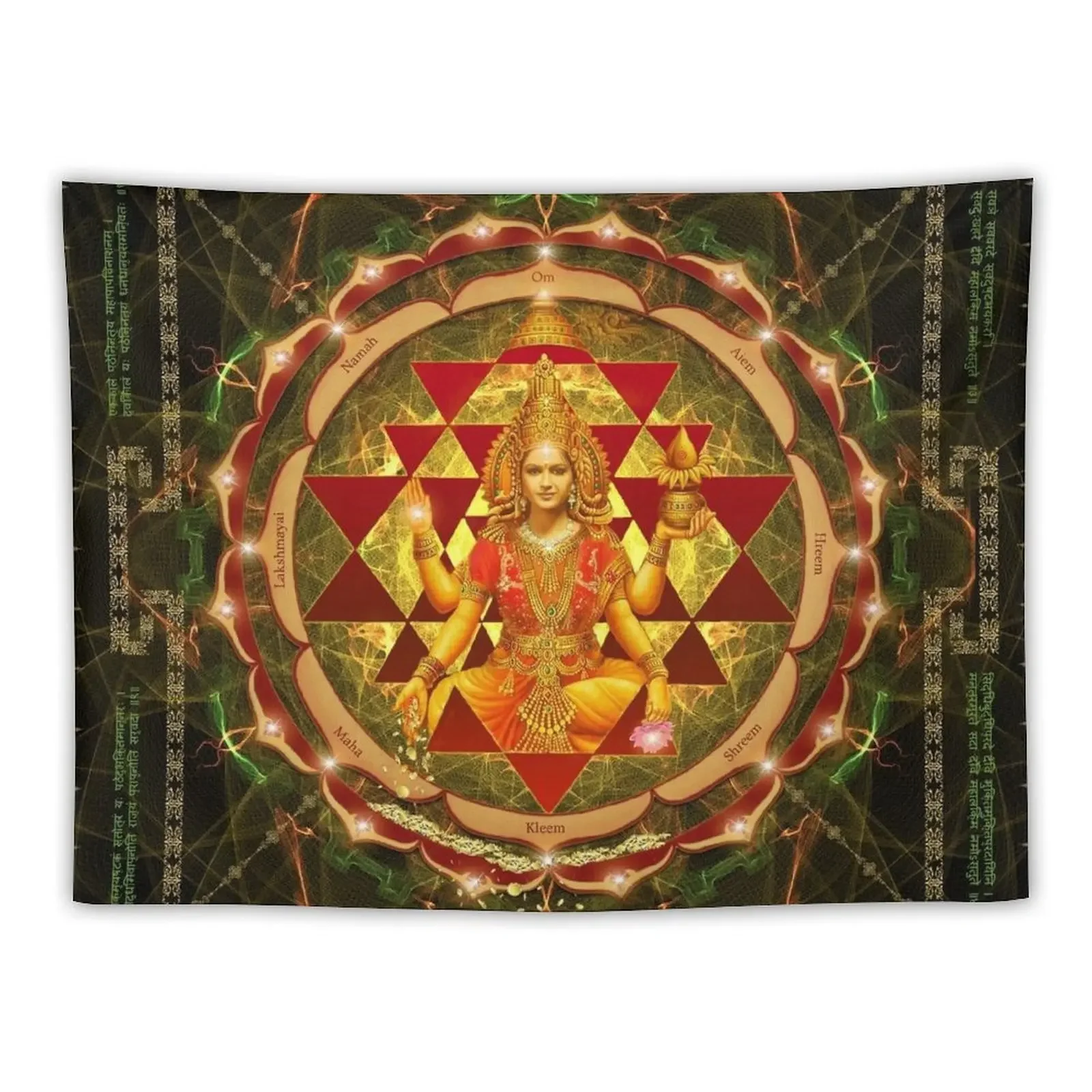 

Shri Yantra- Maha Lakshmi Ashtakam- Abundance Tapestry Cute Room Things Home Decor Accessories Tapete For The Wall Tapestry