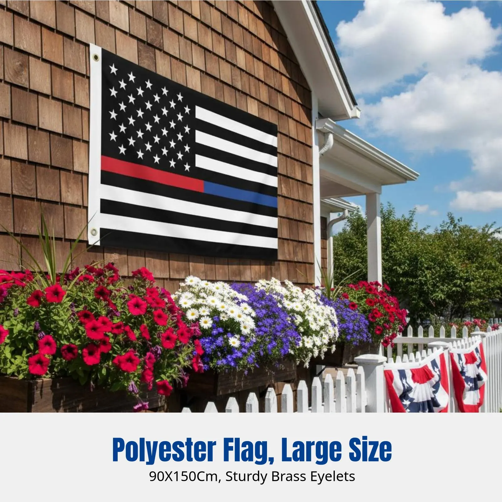 

Independence Day Flag, Patriotic Garden Banner, Polyester, Outdoor Memorial Decoration, Brass Eyelets