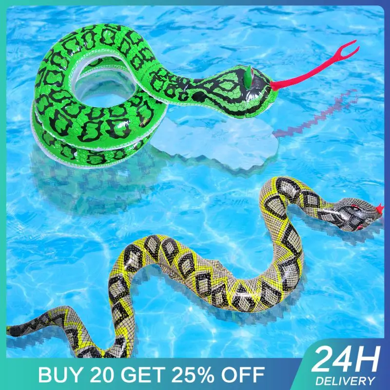 PVC Inflatable Python Swimming Pool Toy Simulation Inflatable Snake Tricky Small Animal Toy Inflatable Toy Snake For Pool Party