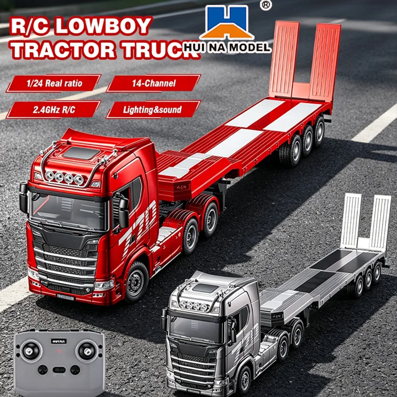 HUINA 1302 770S RC Truck 1/24 14CH Ferngesteuertes Baustellenanhänger-Modellauto Funkgesteuerte Spielzeuge für Jungen und Erwachsene