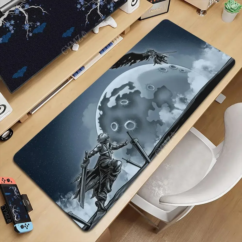 スタームーンサムライゲーミングマウスパッドデスクマットゲーミングマットゴム滑り止め耐久性のあるデスクアクセサリーキーボードデスクトップパッドマウスパッド
