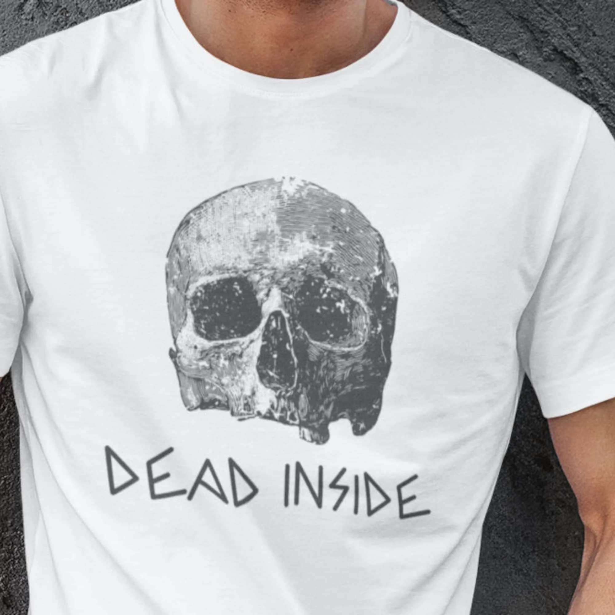 Dead Inside T Shirt Skull Design Tee Grunge Aesthetic