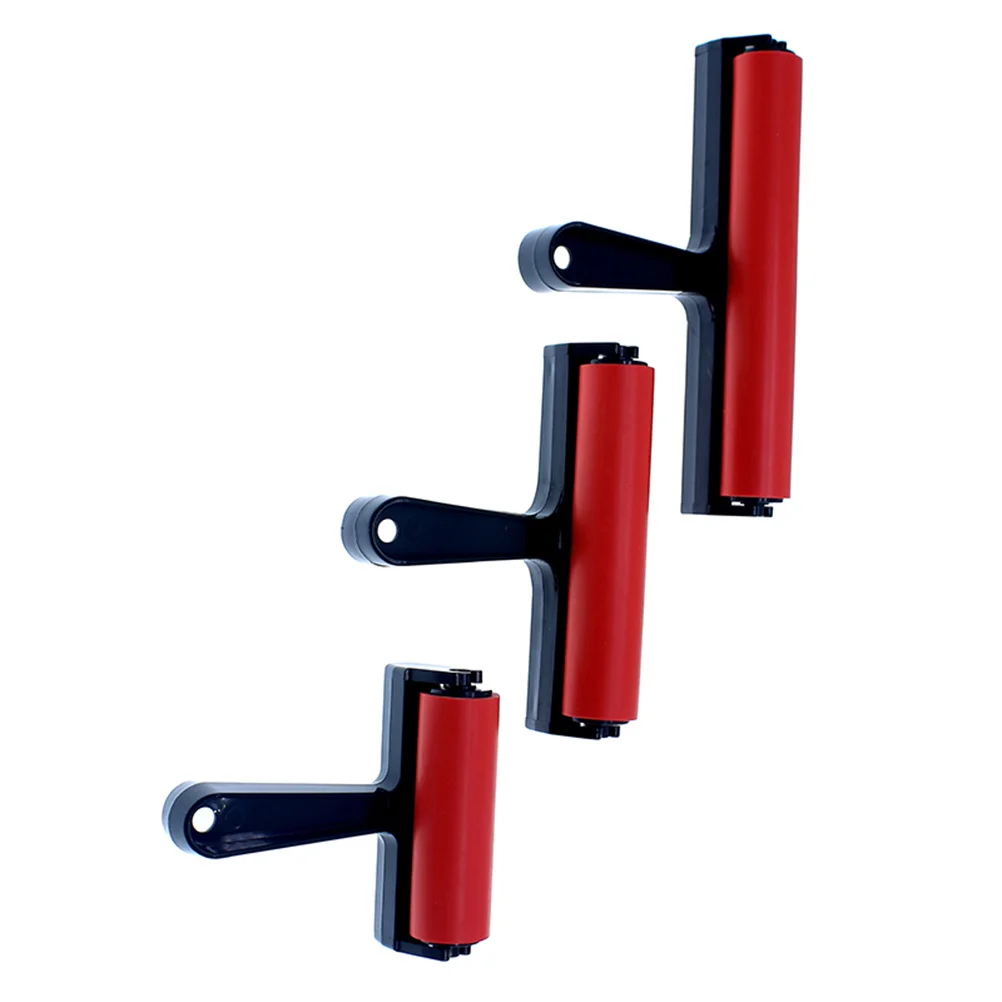 

10Cm Red Rubber Roller for Art Crafts Sponge Brush Set Absorbent Non Drip Design Fits All Paints Stains Polyurethanes Art