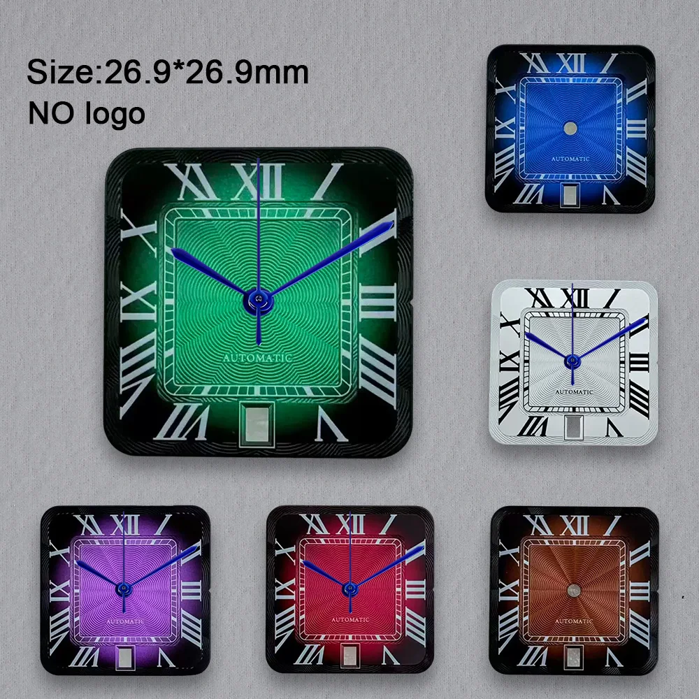 No Logo NH35 Dial Blank Square 26.9*26.9mm Dial For NH35 Movement Custom Logo Watch Dials Hands Case Accessories Repair Tools