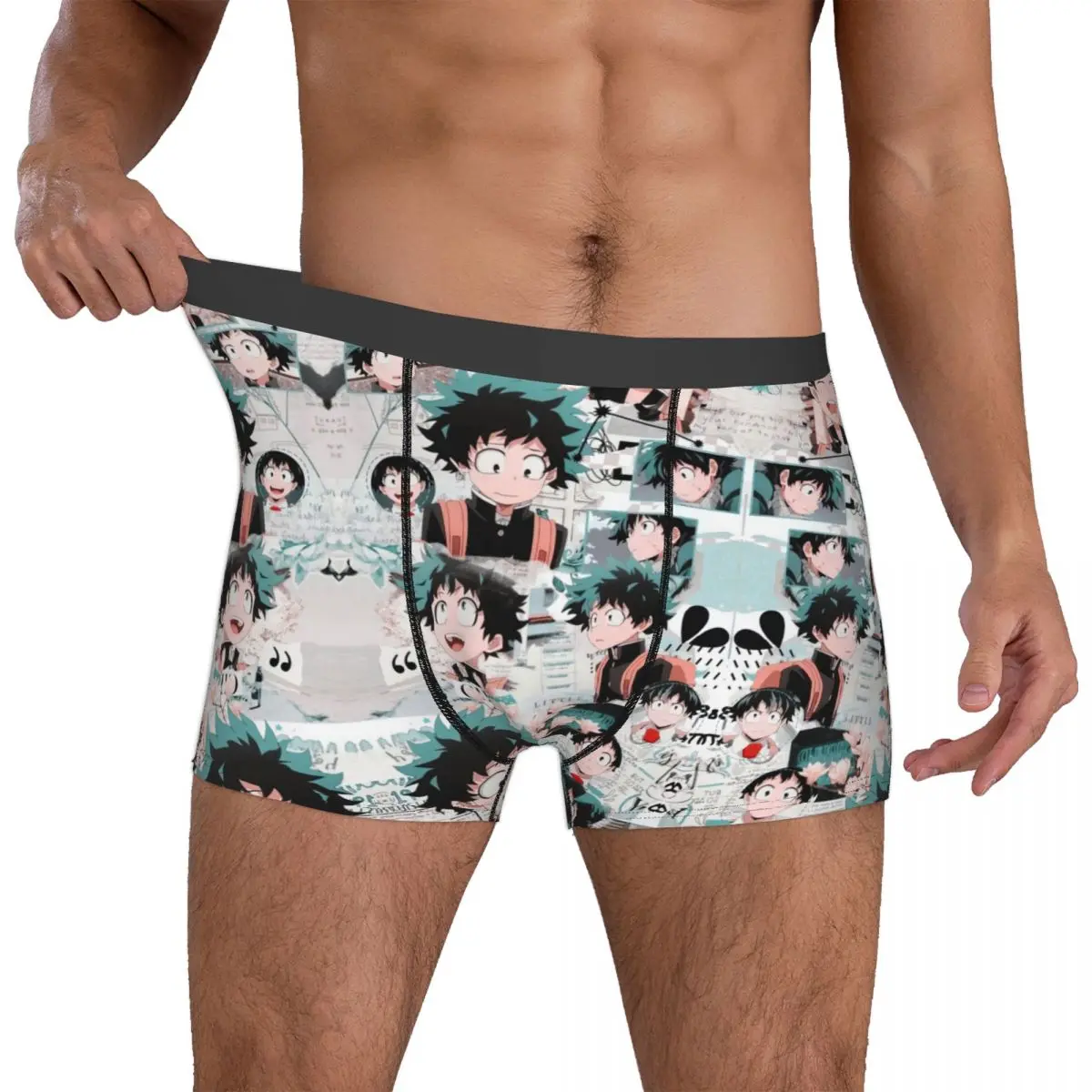 Izuku Midoriya – culotte en coton pour homme, sous-vêtement aéré