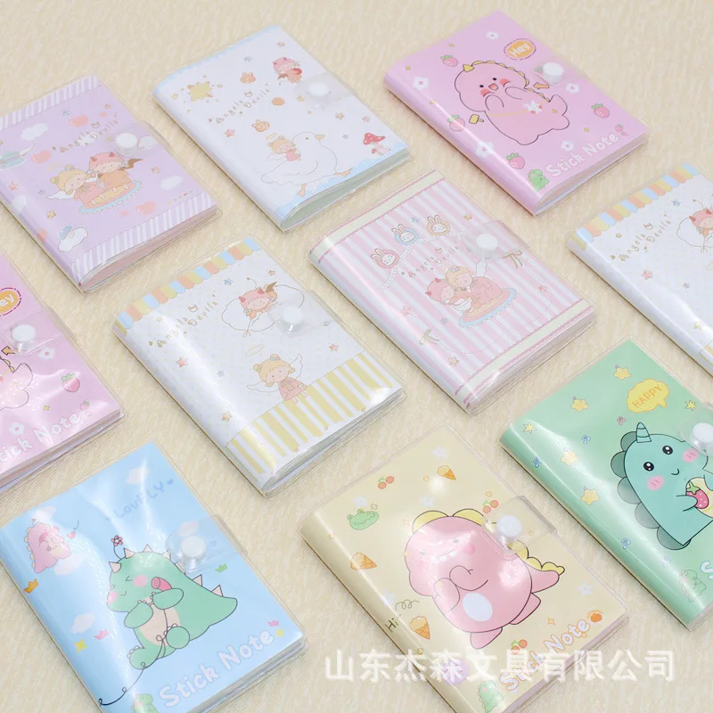 A7 Snap Button Leather Case Handbook with Cartoon Landscape Handbook Notes Mood Record  Student Gifts
