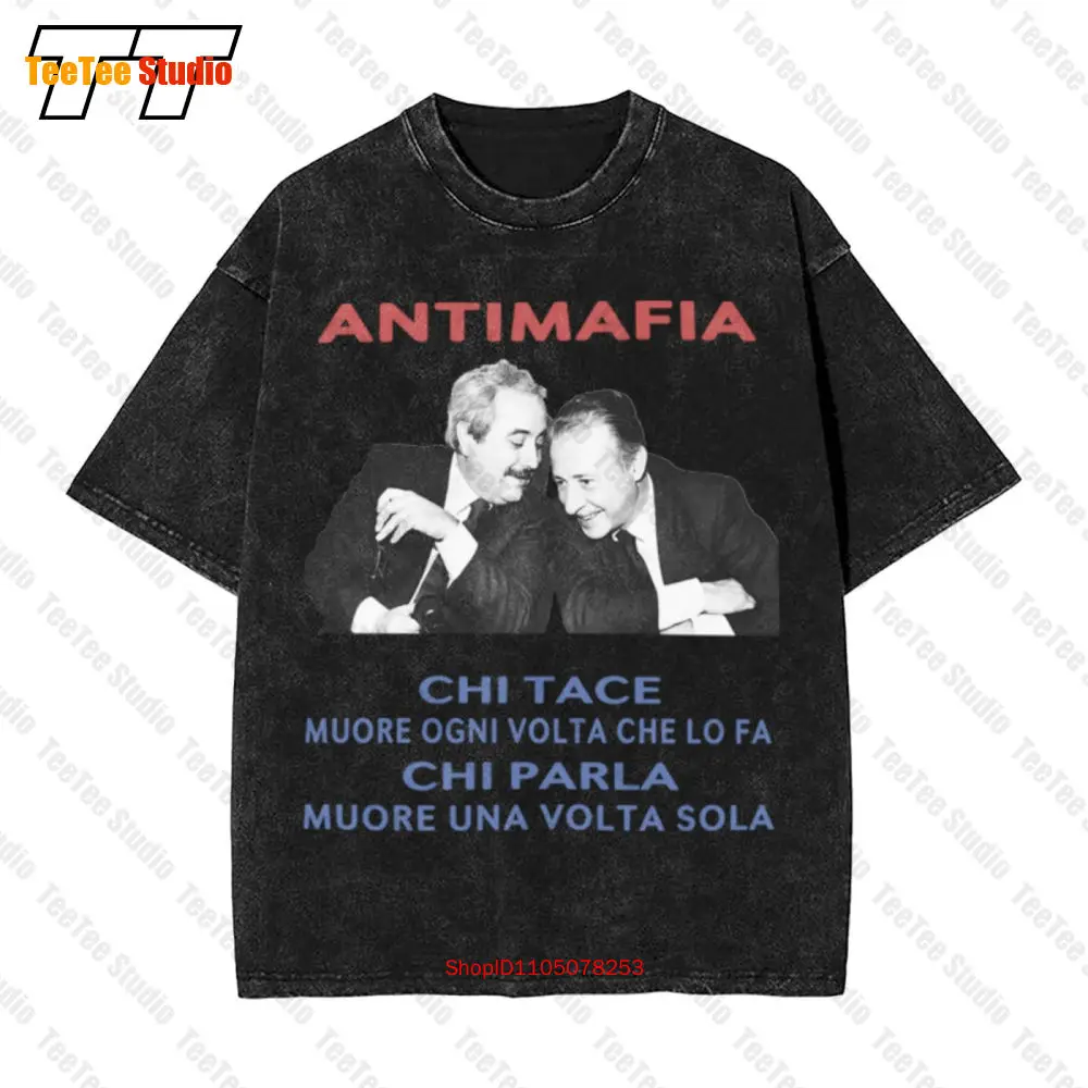 

Giovanni Falcone Paolo Borsellino Antimafia - Eroi Vintage Oversized T-Shirt 7HK9