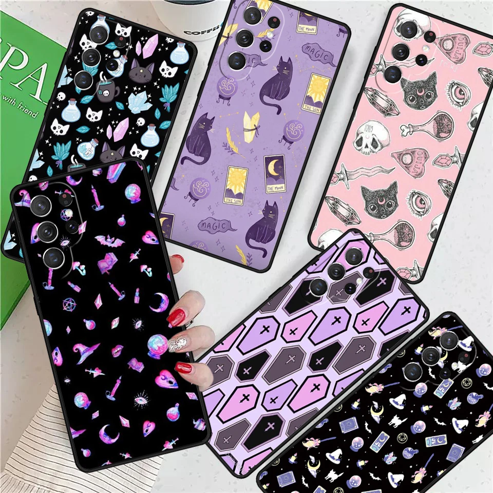 

Чехол для телефона Girly Pastel Witch Goth для Samsung Galaxy S24 Ultra S21 S22 S8 S9 S10E Note 10 20 Plus FE S23