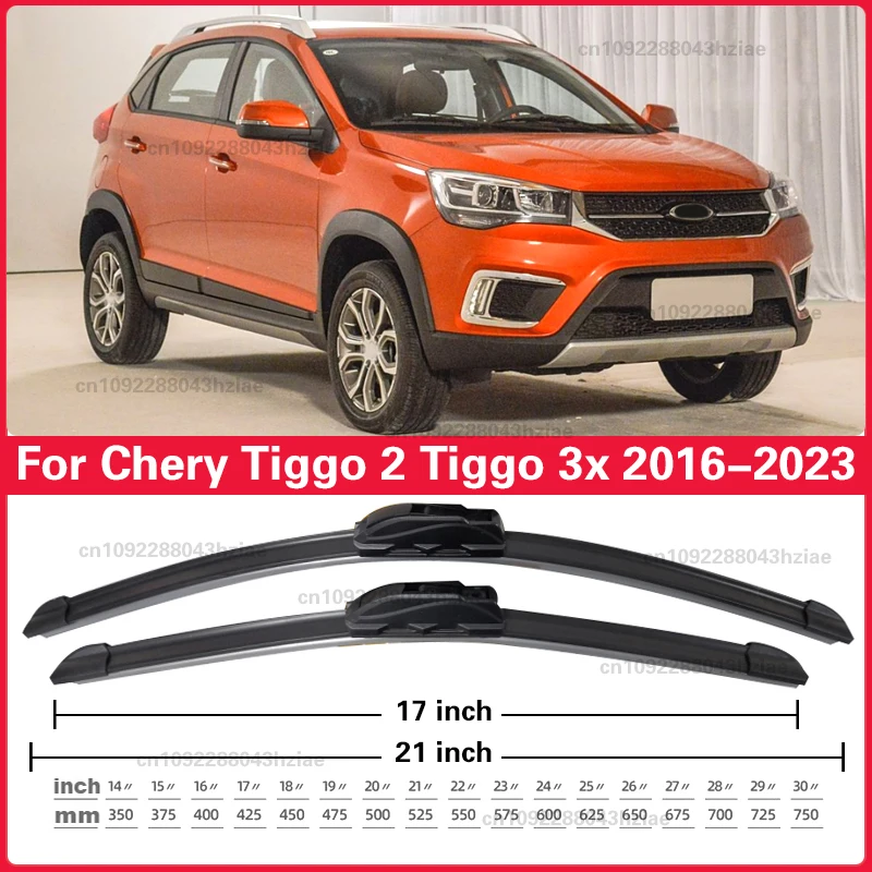 لشيري تيجو 2 2016- 2023 تيجو 3x MVM X22 DR3 ممسحة السيارة الجبهة ممسحة شفرات 21 "+ 17" الزجاج الأمامي نافذة المطر فرش