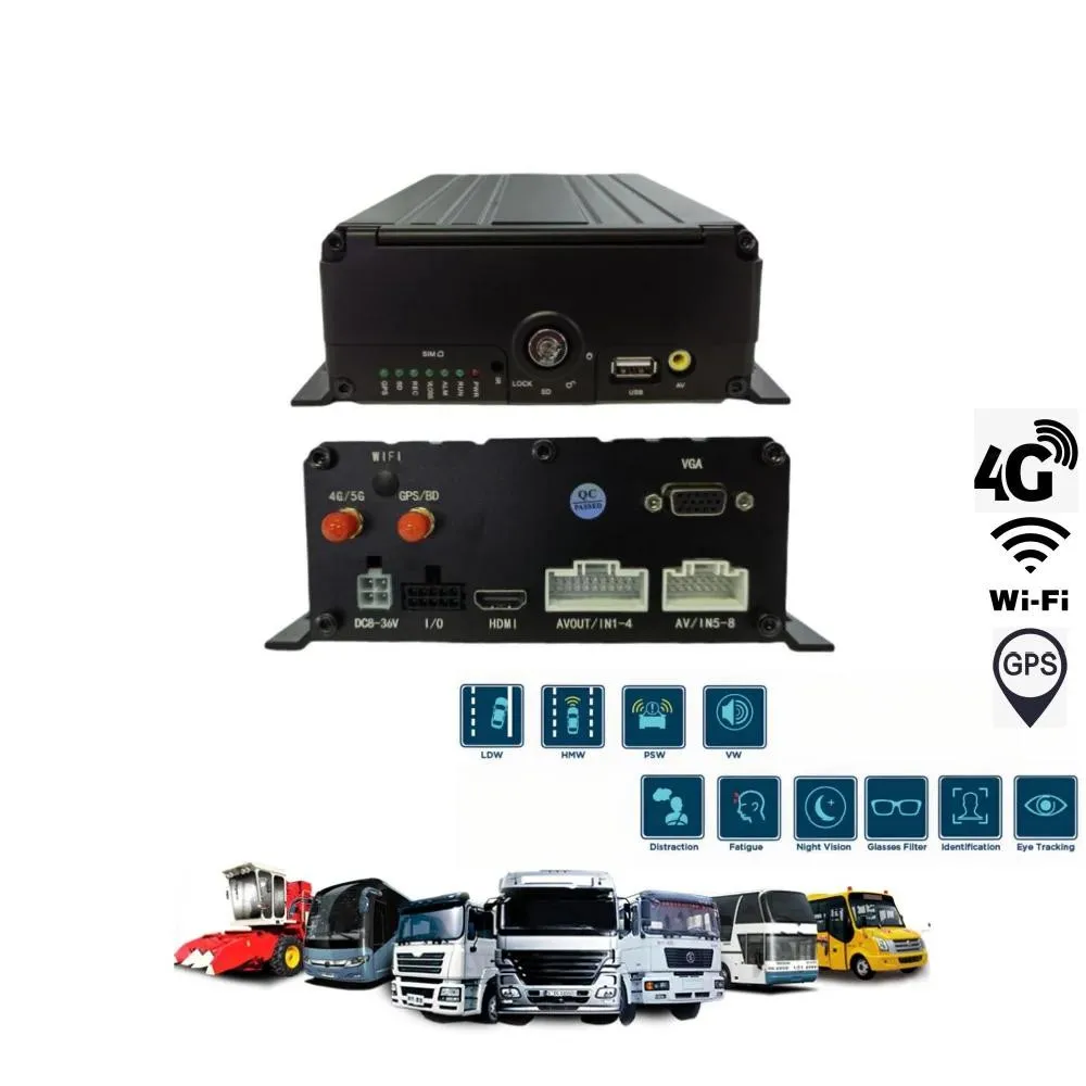 New 8 Channel DVR 1080P Car Camera Vehicle Truck Bus Black Box 8CH MDVR Mobile HDD video recorder with 4G GPS