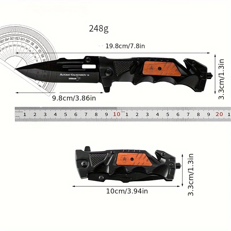 Multi functional folding knife, thickened, portable self-defense tactical knife, camping sharp, portable E9195