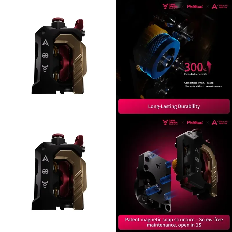 SY Phaetus New DXC2 Extruder Devil Design High-Precision Magnetic Quick-Release Upgraded Extruder Fit for K2 K2PRO