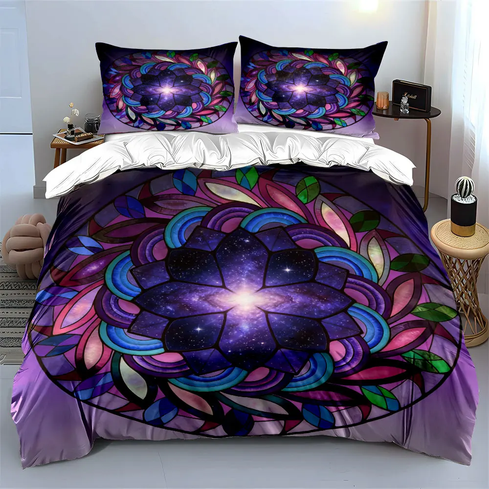 

"Galaxy Mandala Decor Set" Soft Comfortable Duvet Cover Bedding Set Included 1*Duvet Cover & 2*Pillowcases, gift
