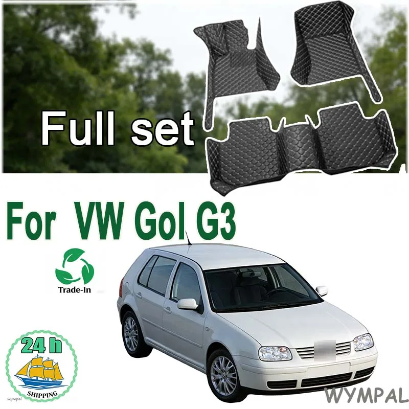 Tapete luxuoso para assoalho de carro, para vw gol g3 2000 2001 2002 2003 2004, 4 portas, couro diamante, mulher de luxo