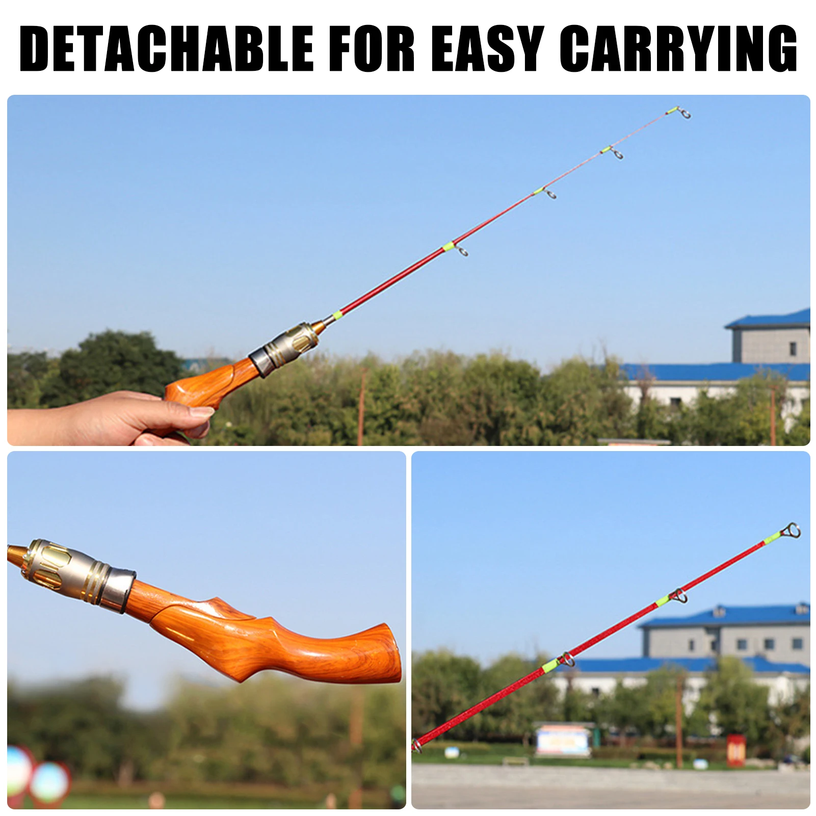 FREE FISHER Caña pesca en hielo con carrete y jig head para vinilo - imagen 3