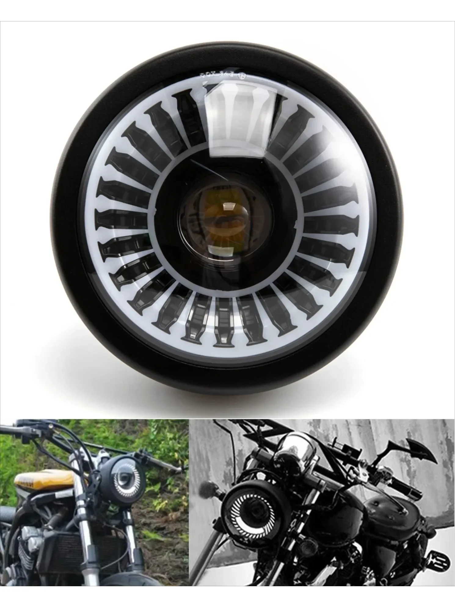 Motorcycle 6.5 Inch Universal LED Headlight RGB Fog Headlights High Low Beam Round Moto Headlamp Halo DRL For Harley Yamha Honda