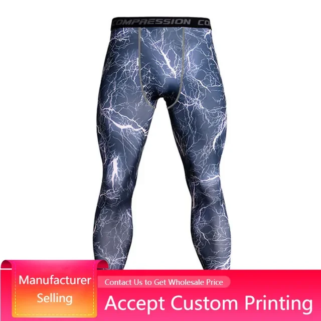 Quick Dry Fitness GYM Workout Compression Pants Sport Running Jogging Leggings Training Skin Tights Men Compression Leggings