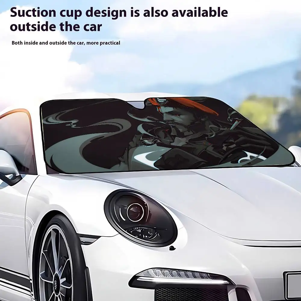 لعبة Valorant سيارة ظلة الزجاج الأمامي نافذة أمامية قناع 70x130 سنتيمتر الشمس قناع الشمسية حماية منقوشة هدية الجدة سيارة #3