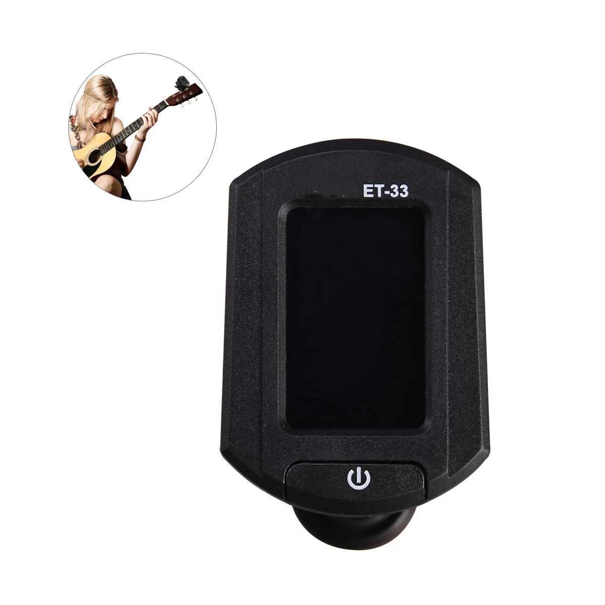 Eno Et-33 مشبك صغير على الرقمية LCD الغيتار باس الكمان القيثارة موالف السوبر مشرق شاشة السيارات انقطاع التيار الكهربائي