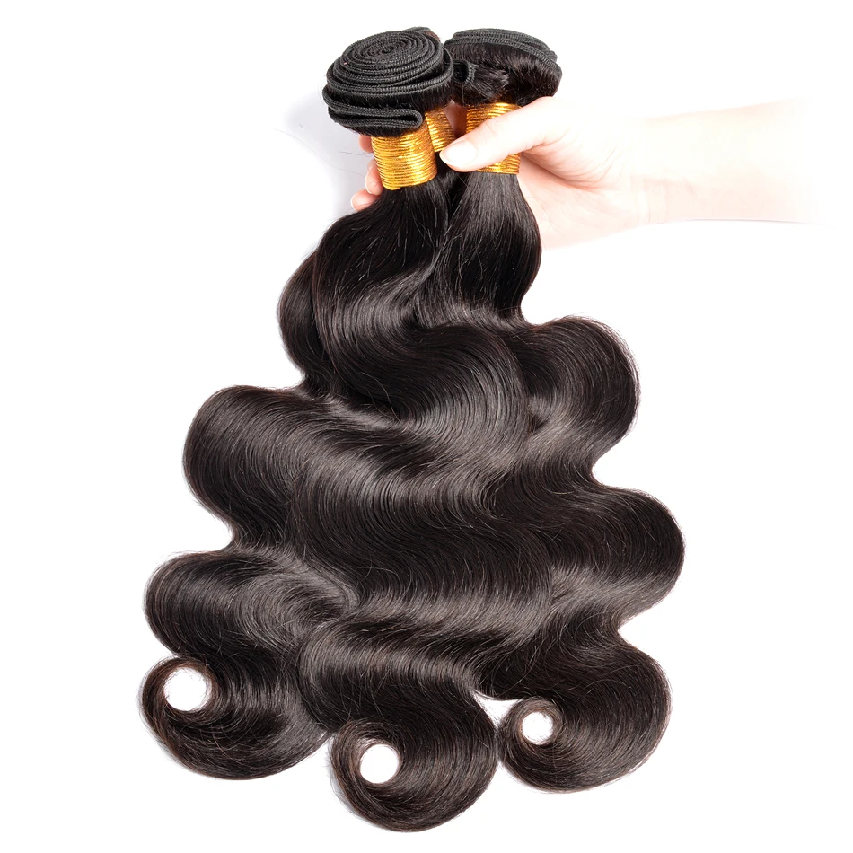 Megeen capelli brasiliani 30 pollici Remy estensioni dei capelli umani onda del corpo 1/3/4 fasci di capelli doppia trama tessuto capelli per le donne 1b nero