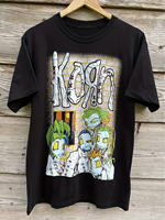 1990s Rock Band Korn TEE Four Seasons Fashion New T-shirt Jonathan Davis Men and Women Short-sleeved Life Is Peachy T-shirt 220g