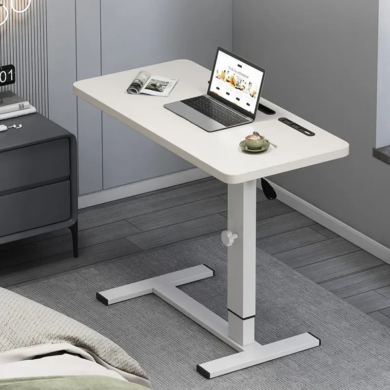 

-Pneumatic Bedside Table Office Desks Movable Lifting Sofa Side Computer Desk Student Laptop Table Escritorio Office Furniture