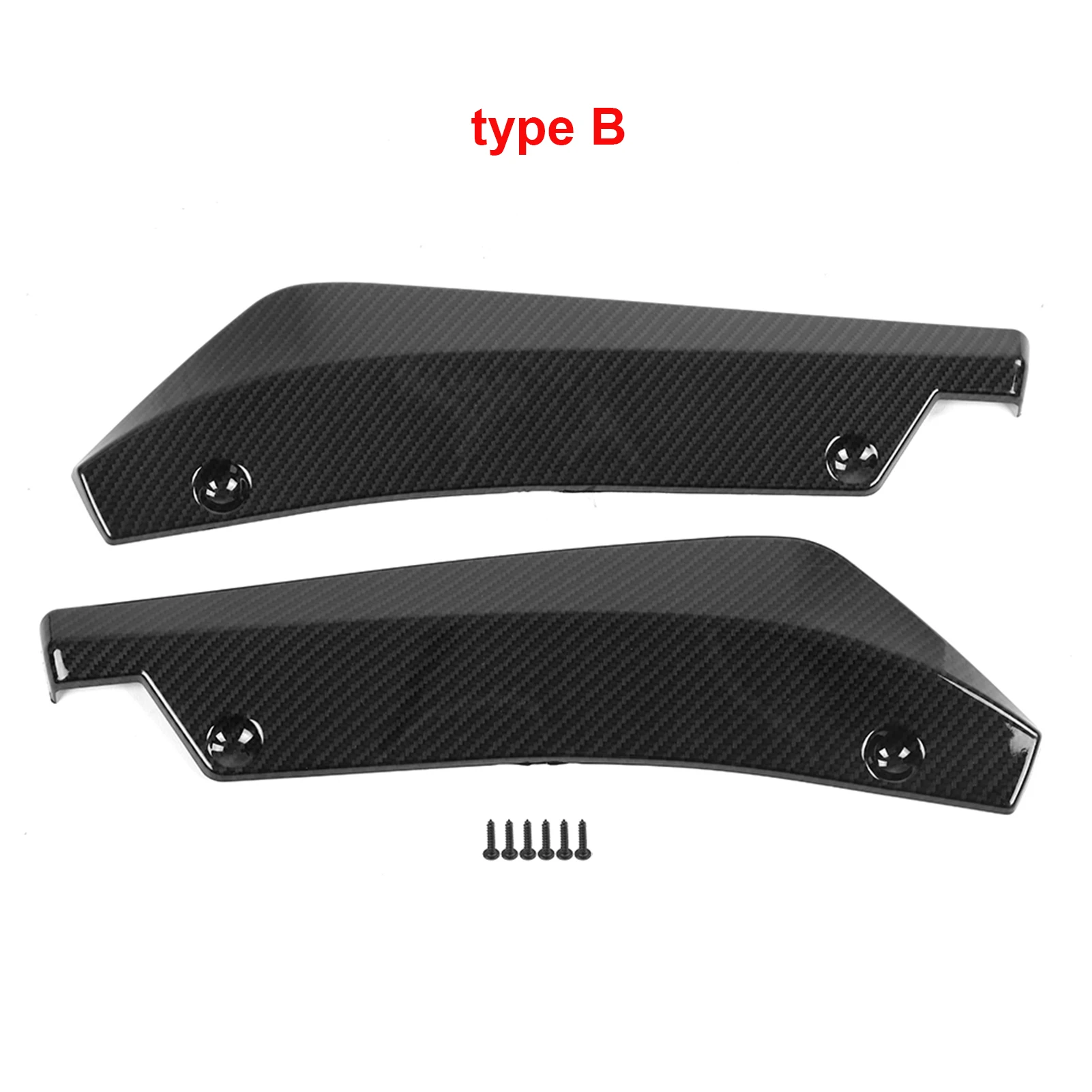 1 Pair of Universal Car Modified Rear Bumper Canard Diffuser Spoiler Lip Splitter Fins Bumper Splitter Fins Rear Bumper Diffuser