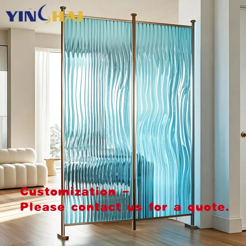 custom.Luxury Gold Metal Room Divider Living Room Bedroom Stainless Steel Frame Colored Glass Screen Divider Partition Wall Divi