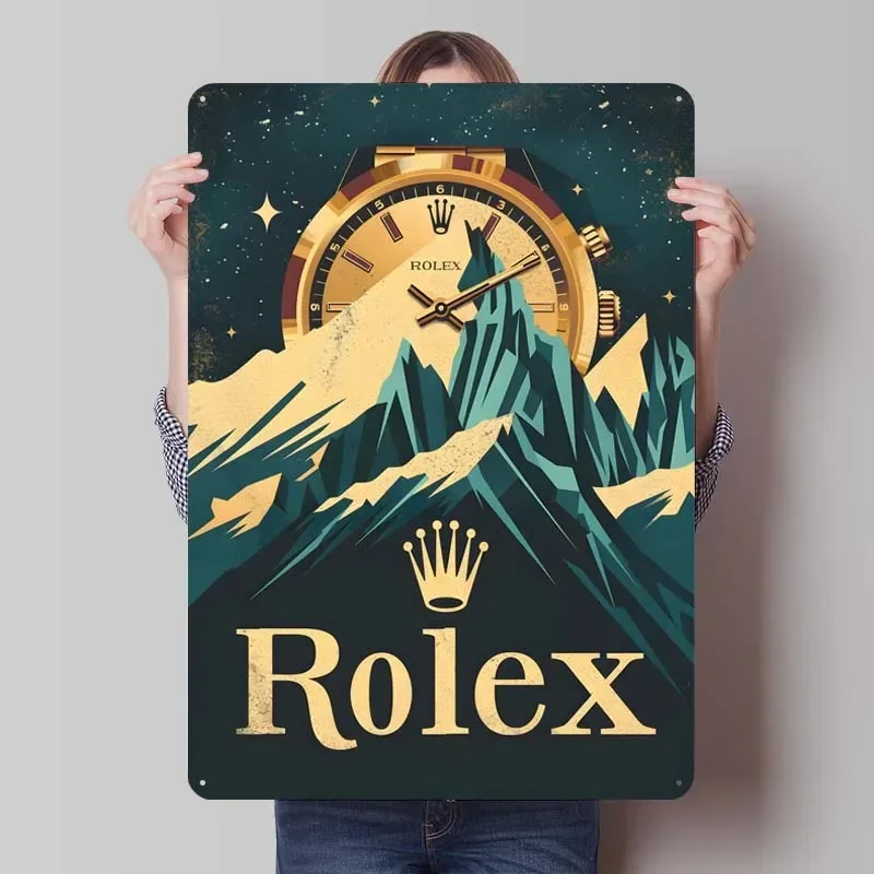 Rolexs Tinplate Sign Classic Watches Poster Retro Metal Sign Plaque for Wall Art Decoration Room Decor Men Home Decor Items Man