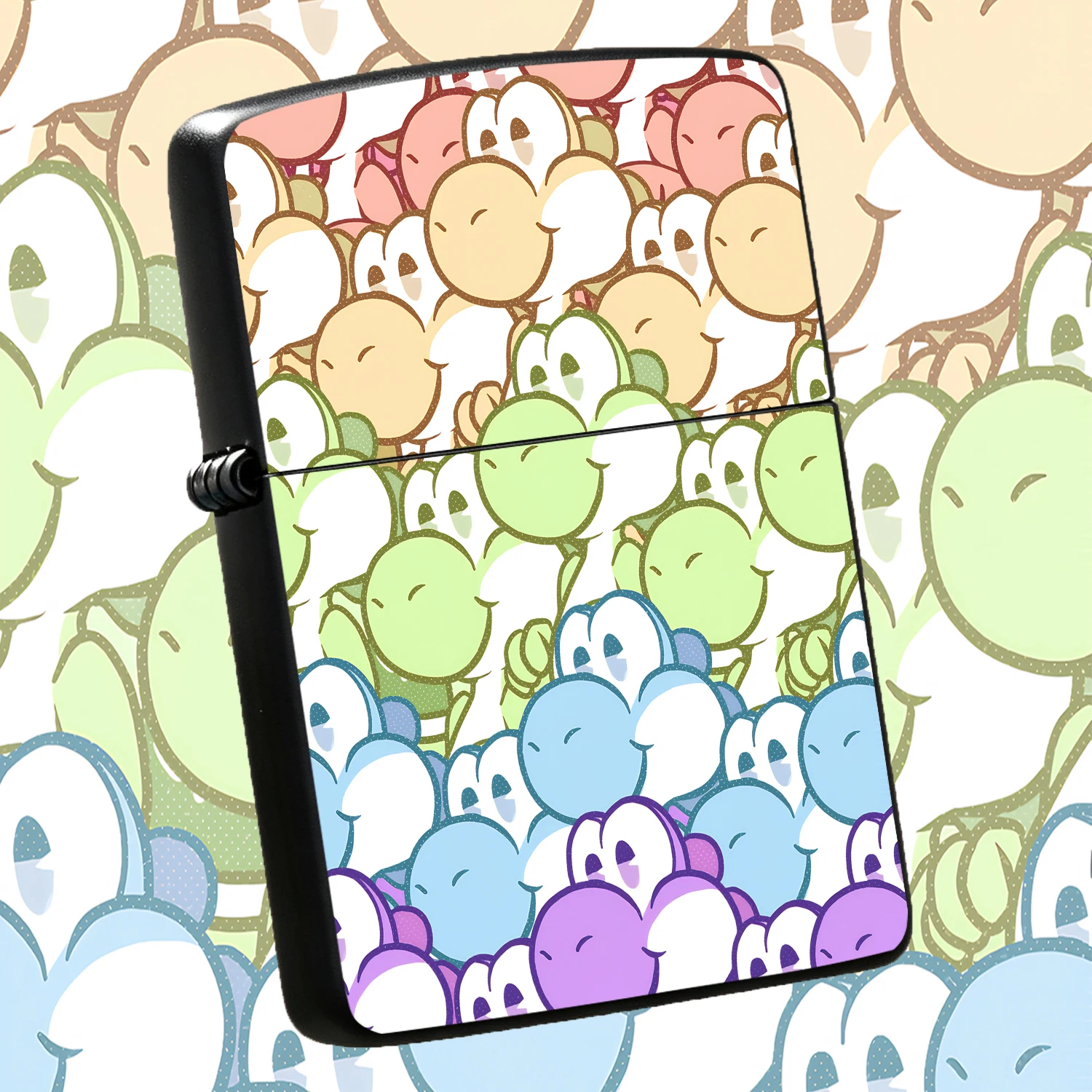 Cute Multi-Color Yoshi Cluster Printed Lighter, Stylish Portable Creative Item, Ideal For Daily Gathering, Party Use, Perfect For Gifting To Fans, Delicate Whimsical Accessory With Playful Cozy Vibe, Fits All Scenarios For Everyday Carrying