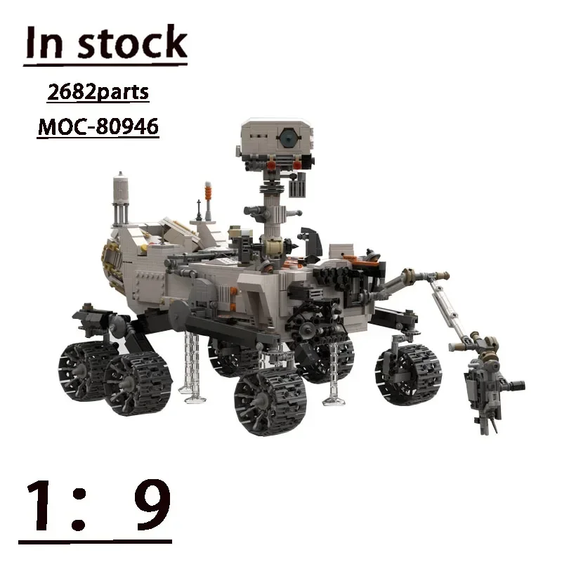 MOC-80946 Mars Curiosity Rover 1:9 Scale Assembly Stitch Building Blocks Model • 2682 Part Building Blocks Children's Gift