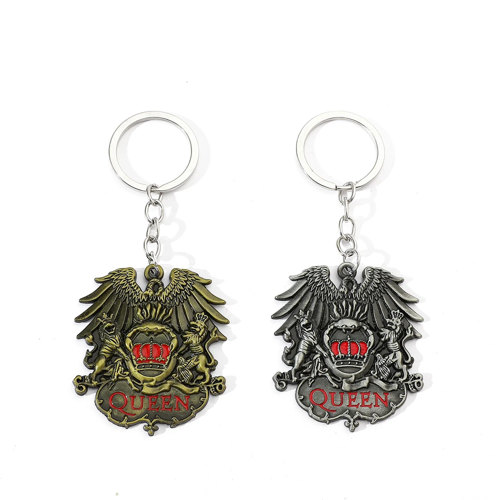 

Queen Band Logo Pattern Tag Small Gift Car Accessory Keyrings Pendant Keychain Accessories