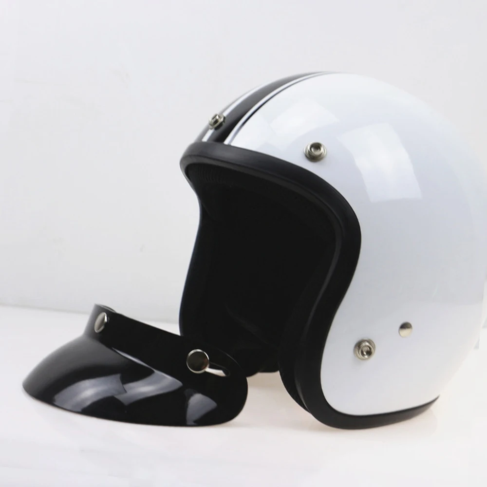 

Black 3-Snap Motorcycle Helmet Peak Lens Open Face Sun Shade Visor 3-Snap Motorcycle Helmet Lens