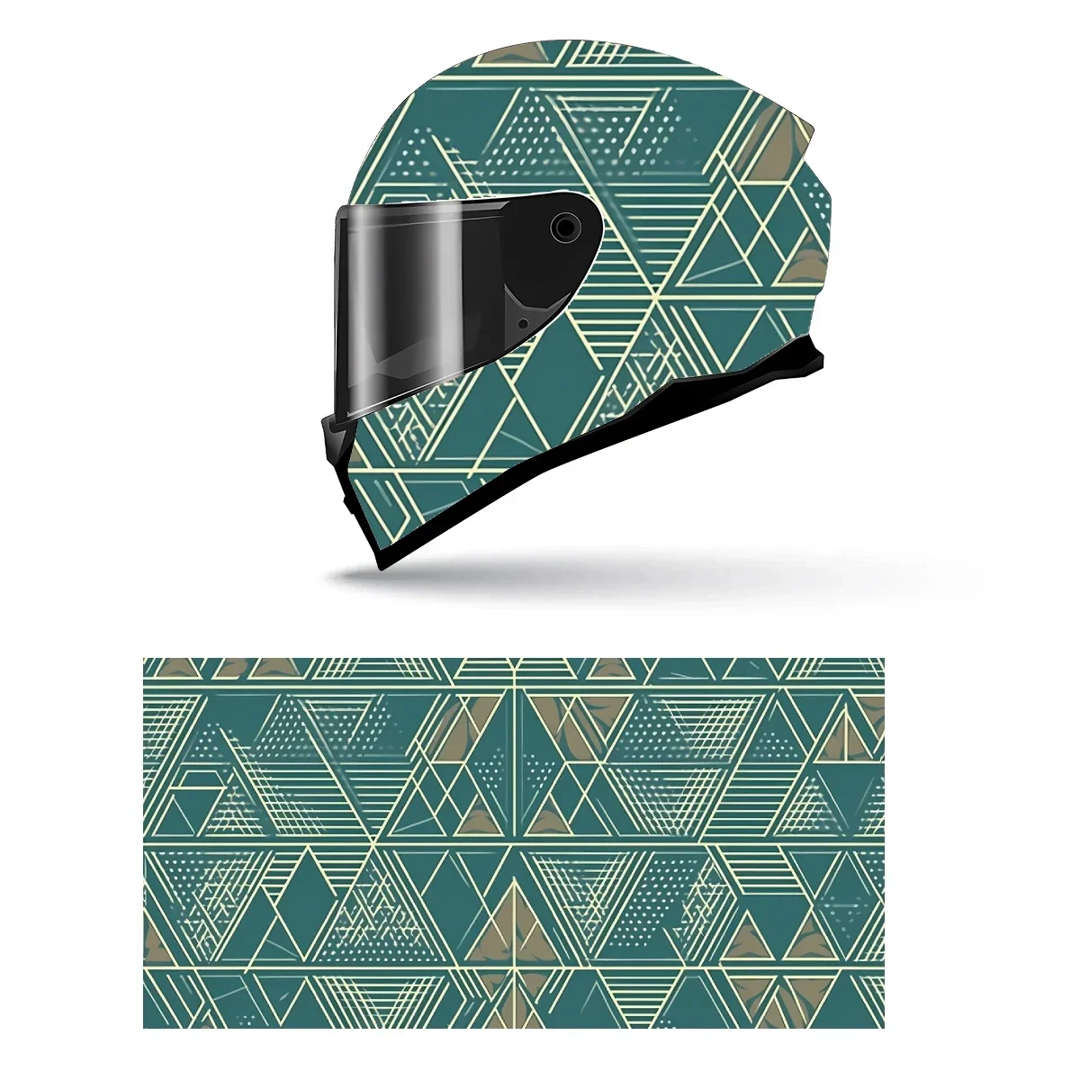 

Symmetrical Geometric Full Helmet Wrap Sticker Motorcycle Helmet Racing Graphic Decal Vinyl Wrap Helmet Decorative Sticker
