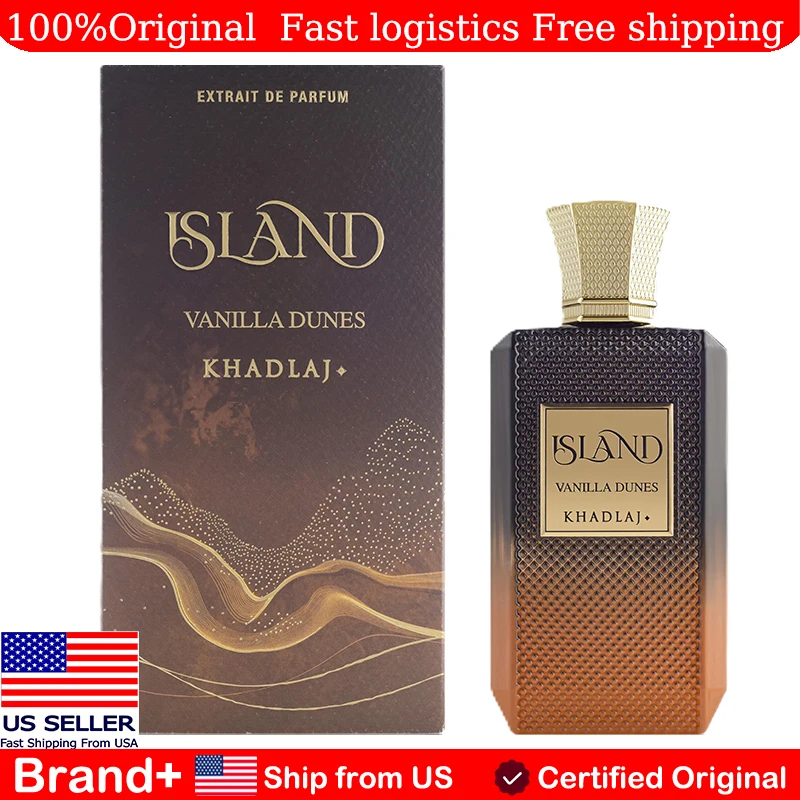 Khadlaj Island Vanilla Dunes Extrait De Parfum Spray 100ML Arabian Women's Perfume Long Lasting Fragrance Cologne Portable
