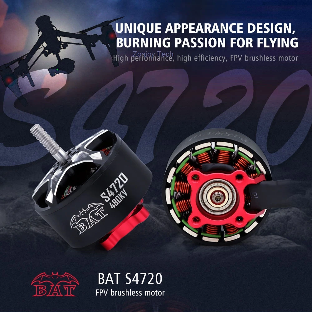 O novo 4 PCS S4720 430KV 480KV é adequado para 14,15 polegadas FPV high-end classe de competição Traverser drone 6S motor sem escova